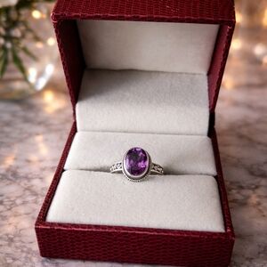 💜✨Title:925 Sterling Silver Amethyst Ring – Size 6 – New